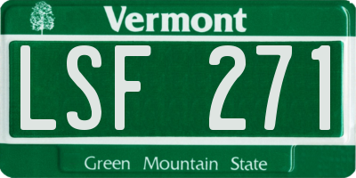 VT license plate LSF271