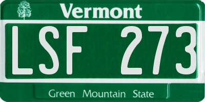 VT license plate LSF273