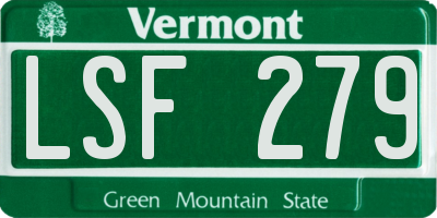 VT license plate LSF279