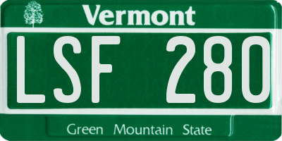 VT license plate LSF280