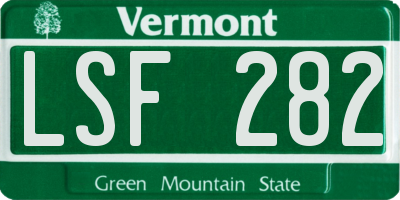 VT license plate LSF282