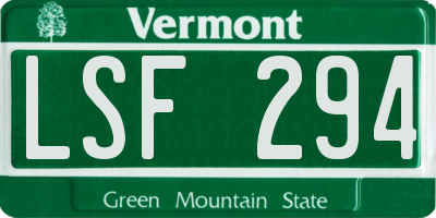 VT license plate LSF294