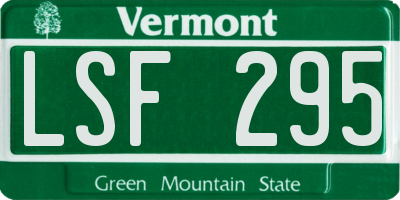 VT license plate LSF295
