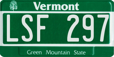 VT license plate LSF297