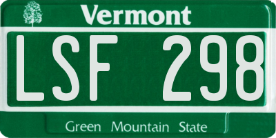 VT license plate LSF298