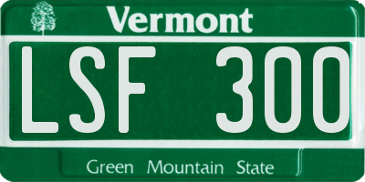 VT license plate LSF300