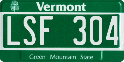 VT license plate LSF304
