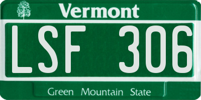 VT license plate LSF306