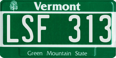 VT license plate LSF313