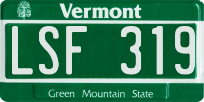 VT license plate LSF319