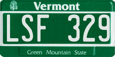 VT license plate LSF329