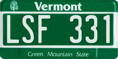 VT license plate LSF331