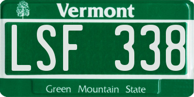 VT license plate LSF338