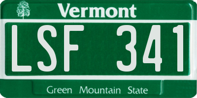 VT license plate LSF341