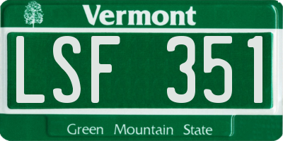 VT license plate LSF351