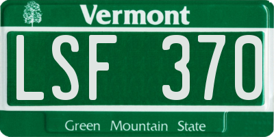 VT license plate LSF370