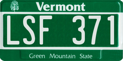 VT license plate LSF371
