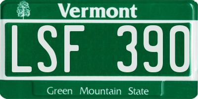 VT license plate LSF390