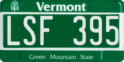 VT license plate LSF395