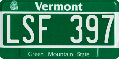 VT license plate LSF397