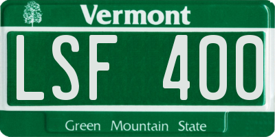 VT license plate LSF400