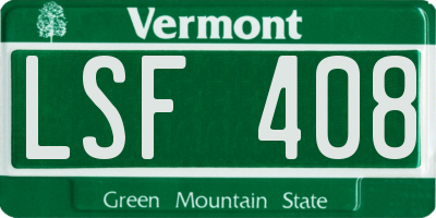 VT license plate LSF408
