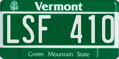 VT license plate LSF410
