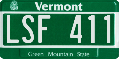 VT license plate LSF411