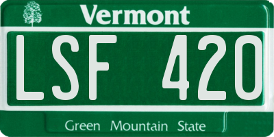 VT license plate LSF420