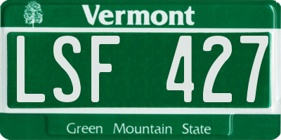 VT license plate LSF427