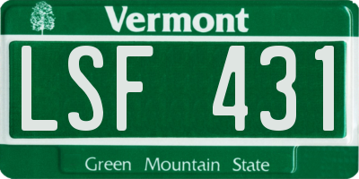 VT license plate LSF431