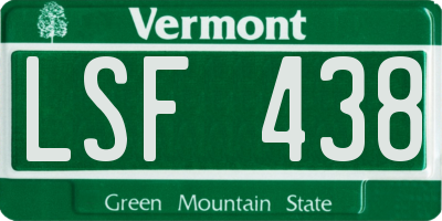 VT license plate LSF438