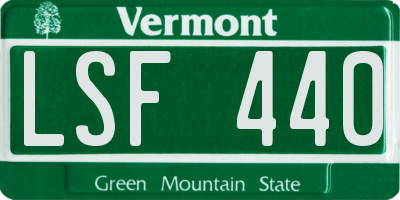 VT license plate LSF440
