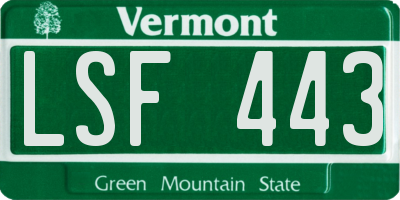 VT license plate LSF443