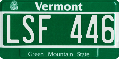 VT license plate LSF446