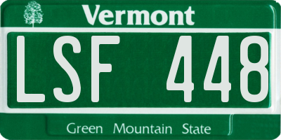 VT license plate LSF448