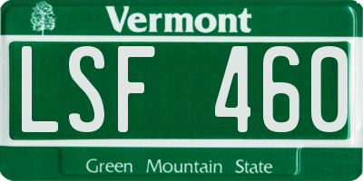 VT license plate LSF460