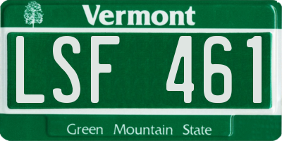 VT license plate LSF461