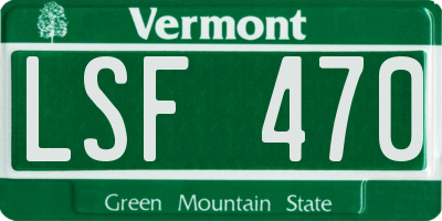 VT license plate LSF470