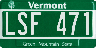 VT license plate LSF471