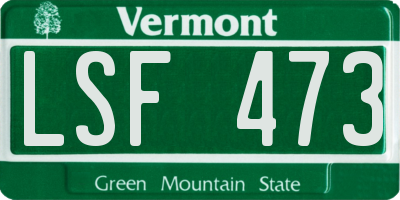VT license plate LSF473