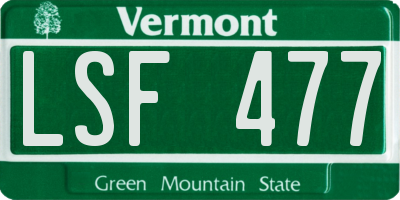 VT license plate LSF477