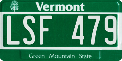 VT license plate LSF479