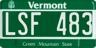 VT license plate LSF483