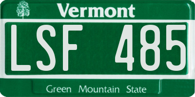VT license plate LSF485