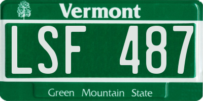 VT license plate LSF487