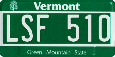 VT license plate LSF510