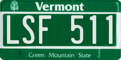 VT license plate LSF511