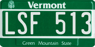 VT license plate LSF513