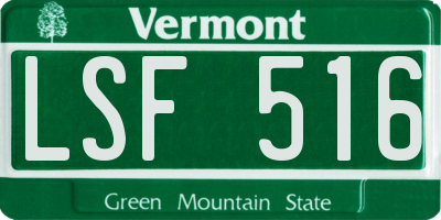 VT license plate LSF516